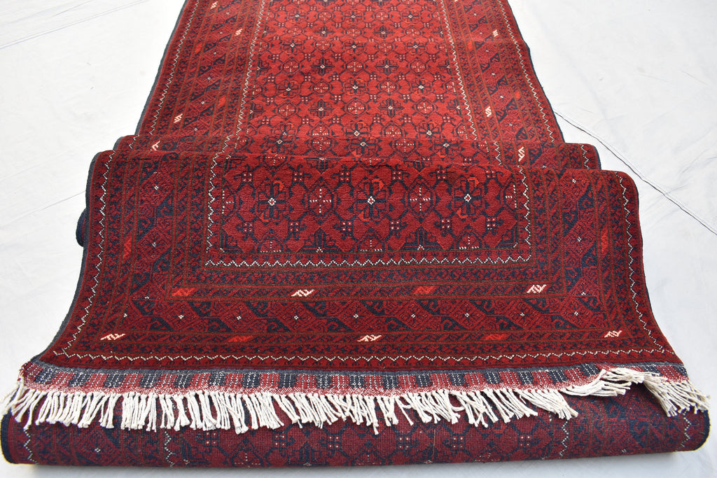 3x13 Vinatge Runner Handmade Afghan Turkmen Bashiri 100% Wool Traditional Hallway Runner Handmade, Entryway Runner, Corridor Rug 12.8x2.10