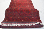 3x13 Vinatge Runner Handmade Afghan Turkmen Bashiri 100% Wool Traditional Hallway Runner Handmade, Entryway Runner, Corridor Rug 12.8x2.10