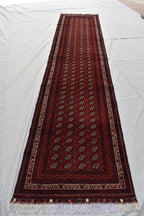 3x13ft, Afghan Handmade Runner Afghan Turkmen Bokhara 100% Wool Runner Handmade Afghan Hallway Runner Oriental Rug, 385x82 ft