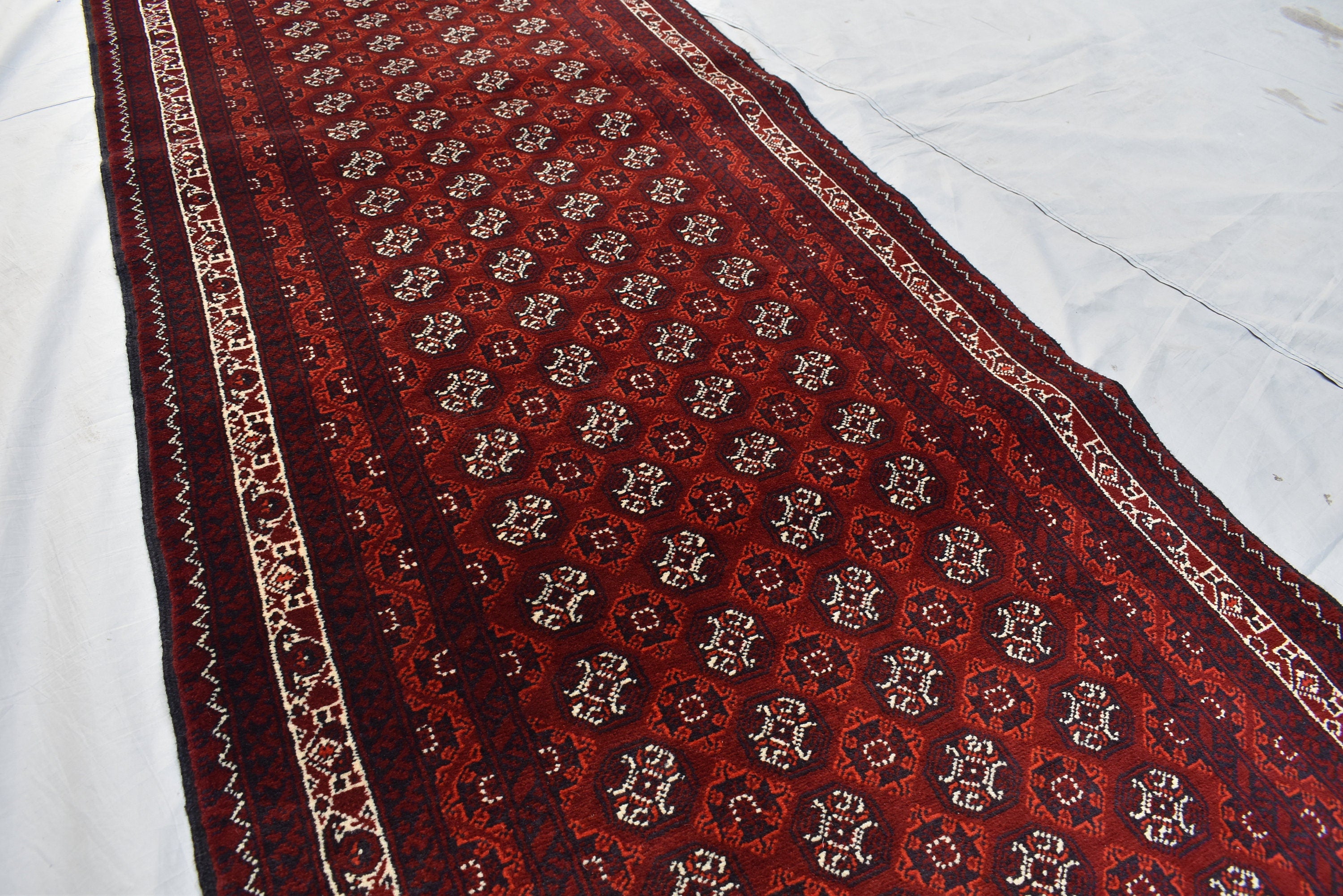 3x13ft, Afghan Handmade Runner Afghan Turkmen Bokhara 100% Wool Runner Handmade Afghan Hallway Runner Oriental Rug, 385x82 ft