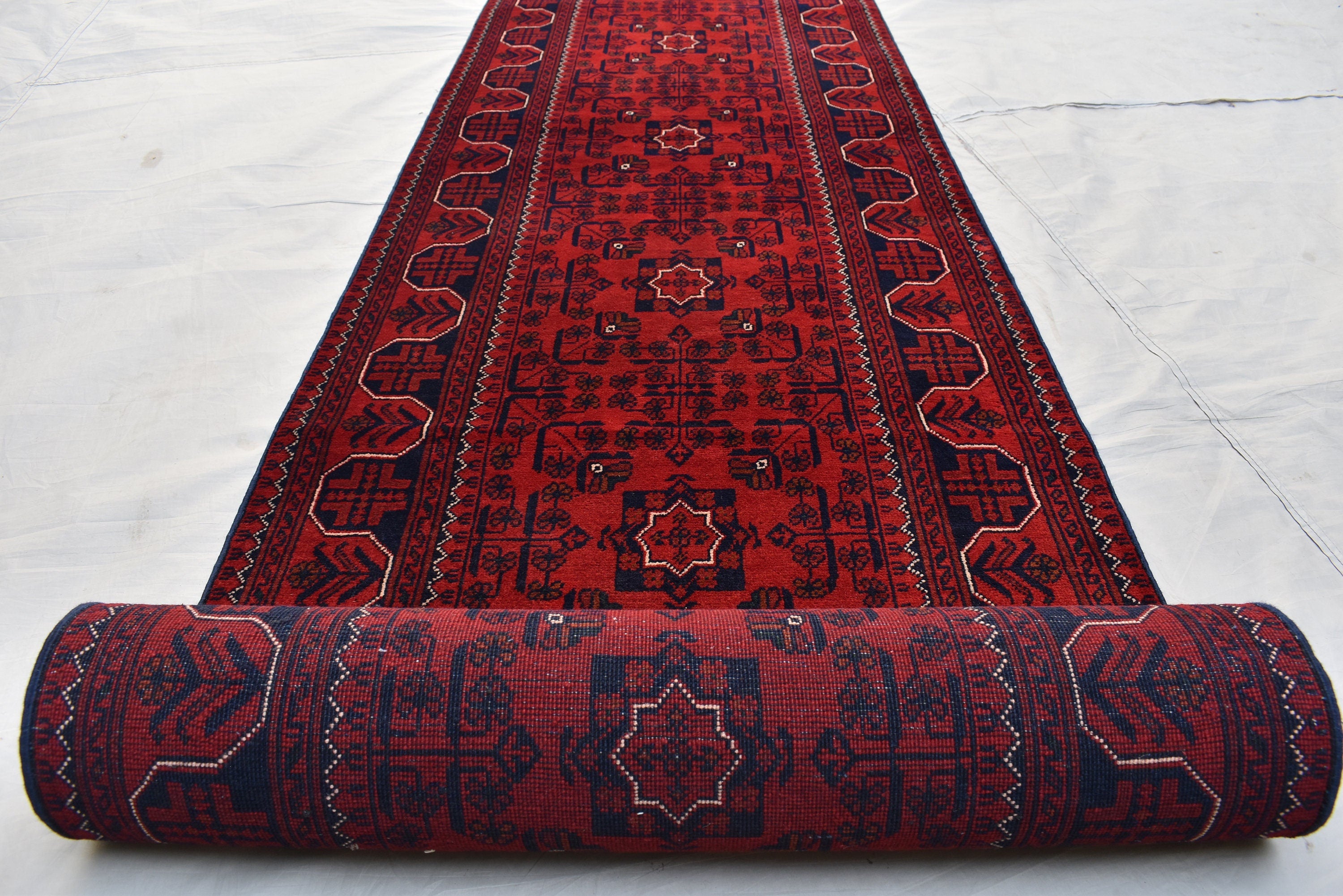 3x20Ft, Long Runner Best Quality Turkmen Khamiyab Khal Mohammadi Bokhara Runner Afghan Handmade Wool Oriental Hallway runner 600x78 cm