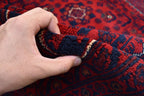 6x8Ft, Handmade Afghan Bukhara Rug | Khal Mohammadi Area Rug | Oriental Wool Rug | Traditional Turkmen Carpet | Red Tribal Afghan Rug