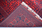 6x8Ft, Handmade Afghan Bukhara Rug | Khal Mohammadi Area Rug | Oriental Wool Rug | Traditional Turkmen Carpet | Red Tribal Afghan Rug