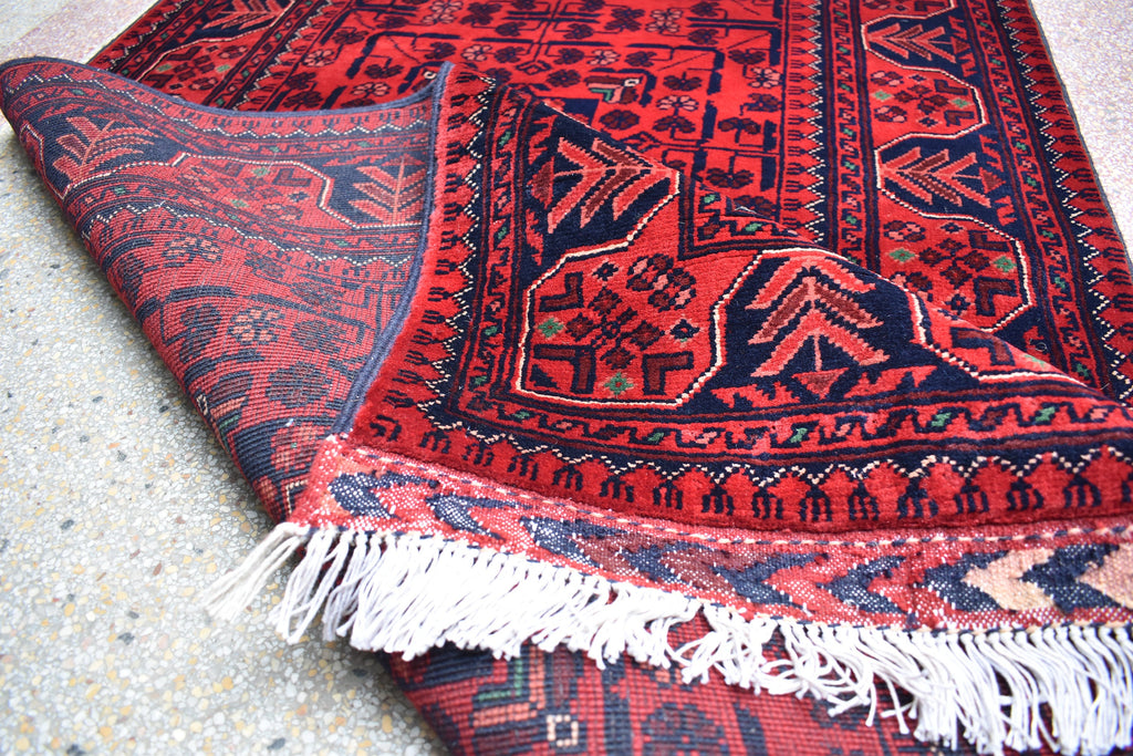 3x32ft, Runner Rug – Extra Long Afghan Red Carpet, Handknotted Wool Hallway Rug, Ideal for Weddings, Ceremonies, Events, Office or Entryway