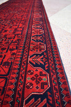 3x32ft, Runner Rug – Extra Long Afghan Red Carpet, Handknotted Wool Hallway Rug, Ideal for Weddings, Ceremonies, Events, Office or Entryway