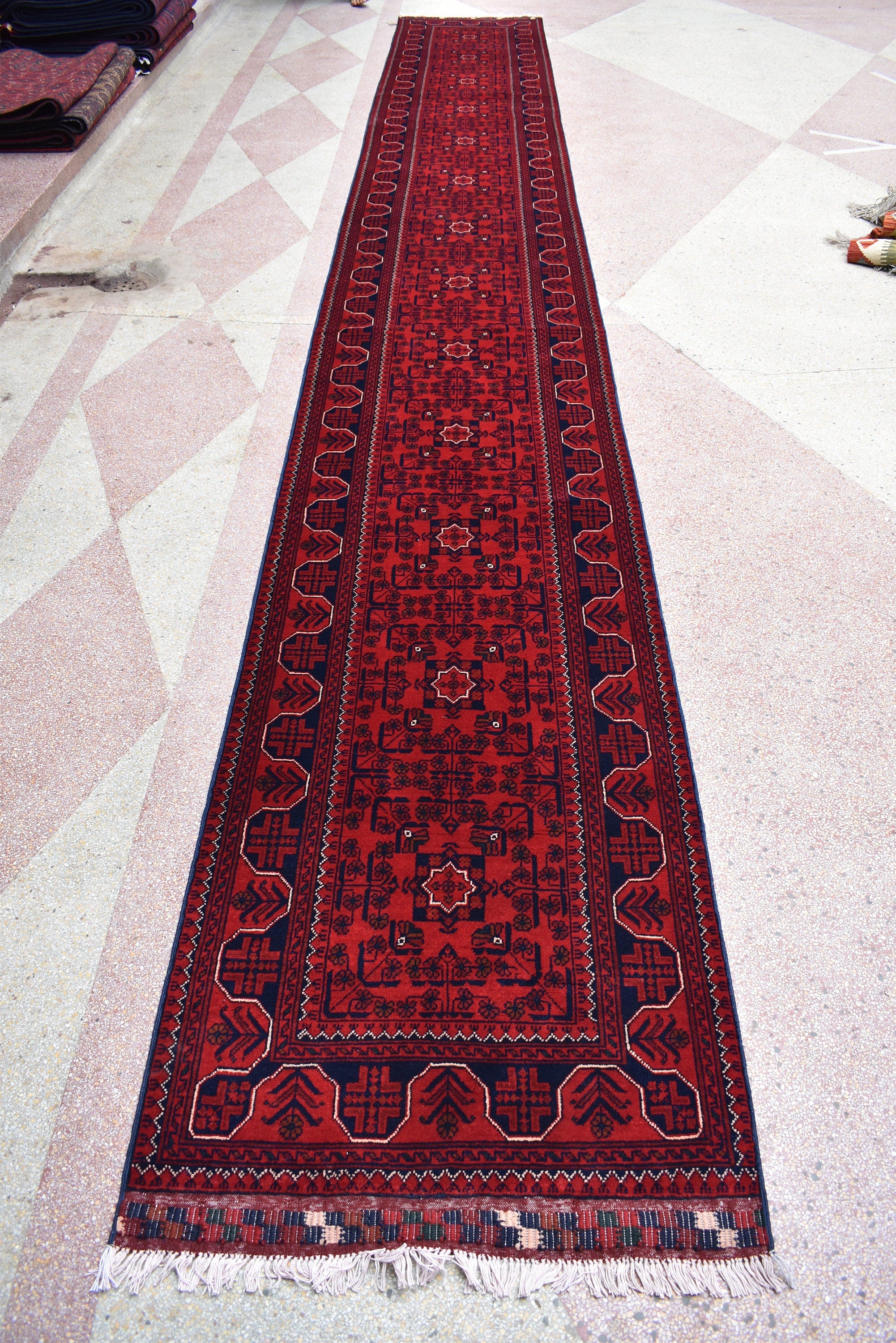 19.6 x 2.7 Ft Long Runner Best Quality Turkmen Khamiyab Khal Mohammadi Bokhara Runner Afghan Handmade Wool Oriental Hallway runner