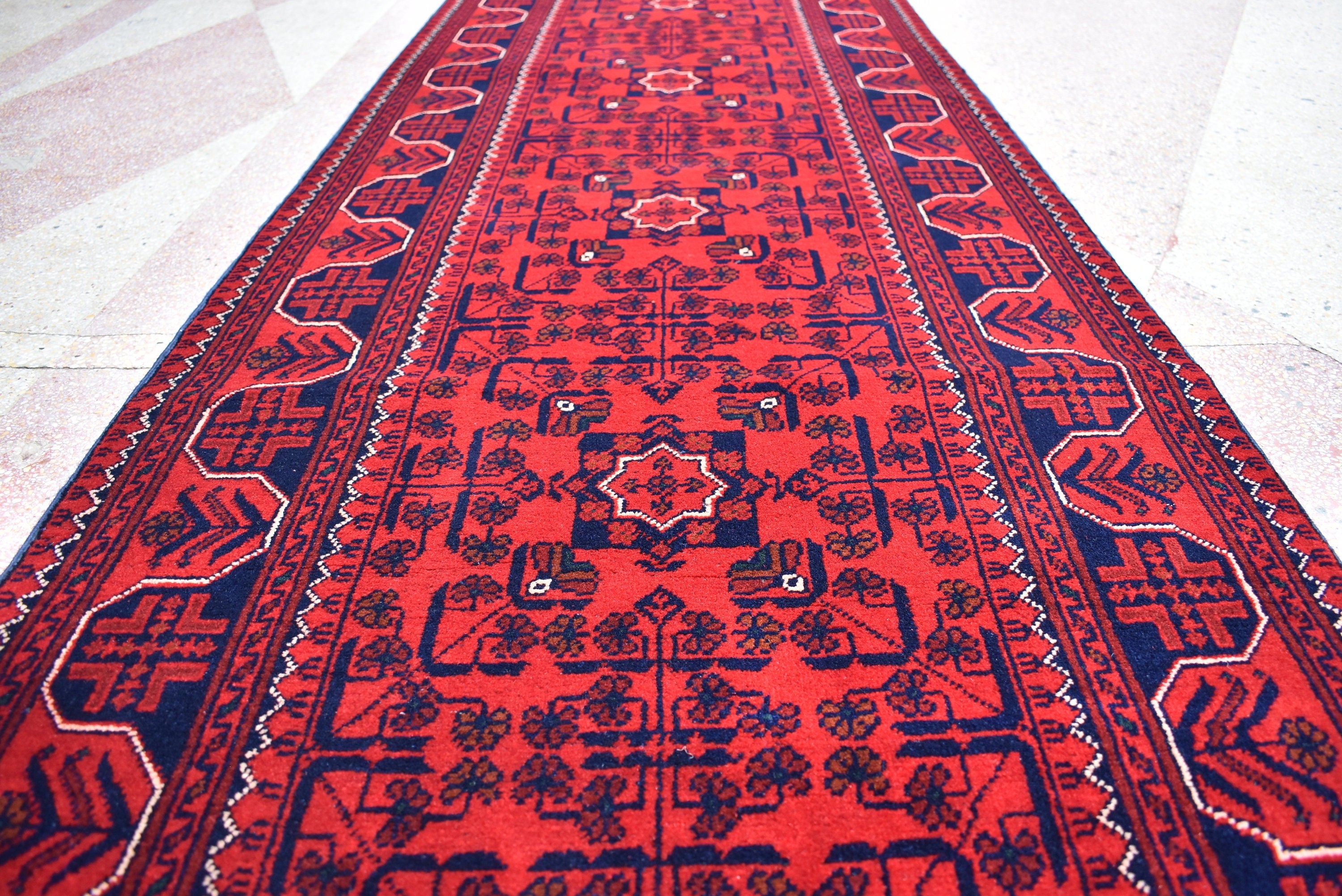 19.6 x 2.7 Ft Long Runner Best Quality Turkmen Khamiyab Khal Mohammadi Bokhara Runner Afghan Handmade Wool Oriental Hallway runner
