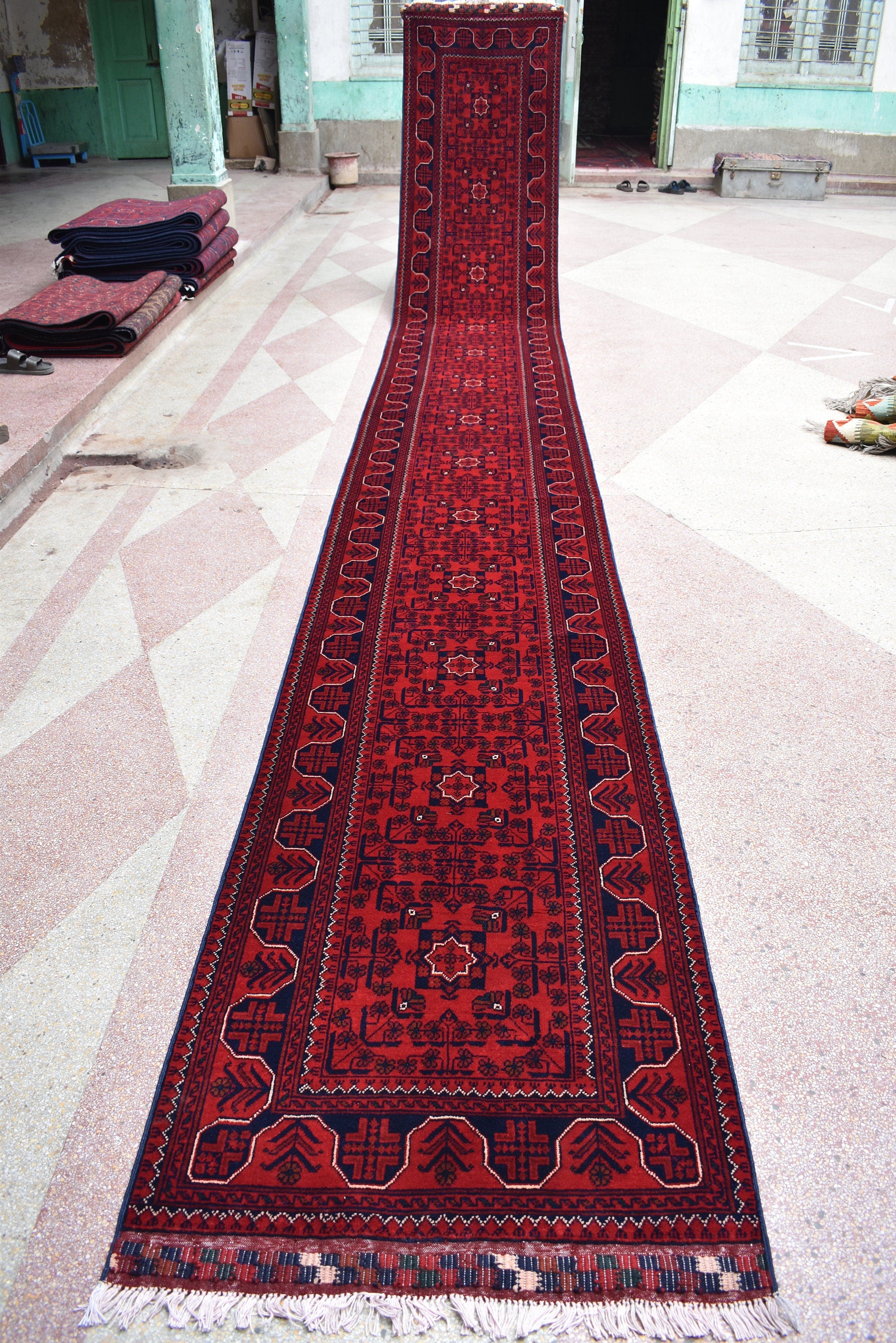 19.6 x 2.7 Ft Long Runner Best Quality Turkmen Khamiyab Khal Mohammadi Bokhara Runner Afghan Handmade Wool Oriental Hallway runner