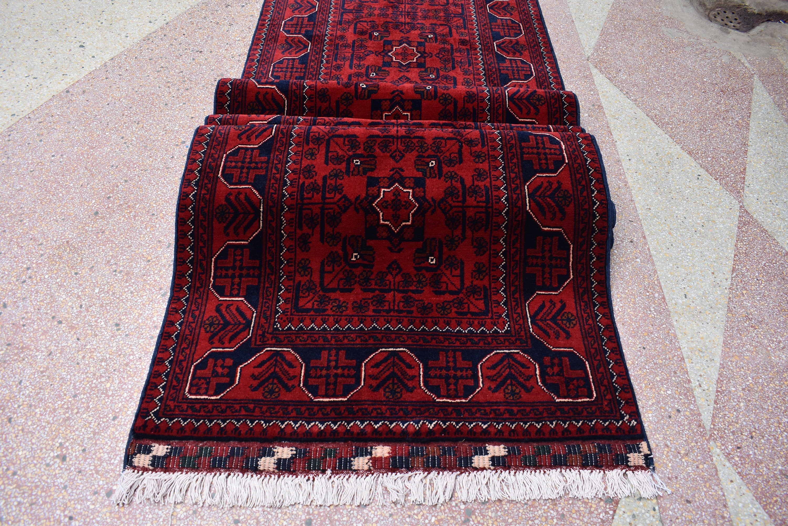 19.6 x 2.7 Ft Long Runner Best Quality Turkmen Khamiyab Khal Mohammadi Bokhara Runner Afghan Handmade Wool Oriental Hallway runner