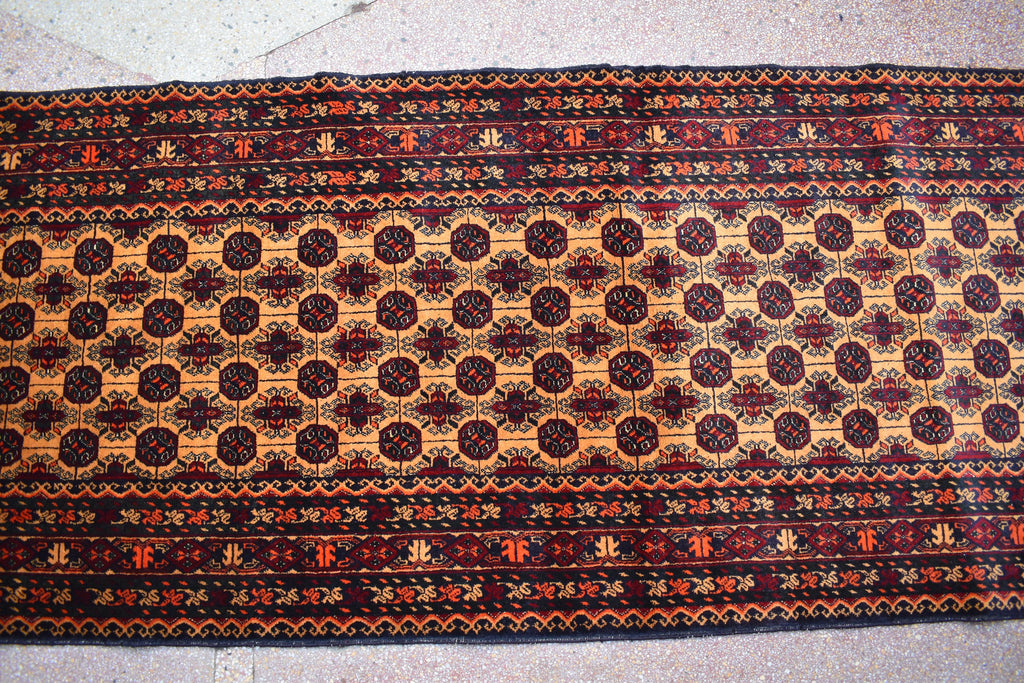 9.0 x 2.9 Afghan Runner Afghan Turkmen Bukhara Rug Runner Handamde Afghan Hallway Runner Oriental Runner Afghan