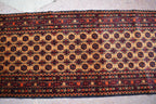 9.0 x 2.9 Afghan Runner Afghan Turkmen Bukhara Rug Runner Handamde Afghan Hallway Runner Oriental Runner Afghan