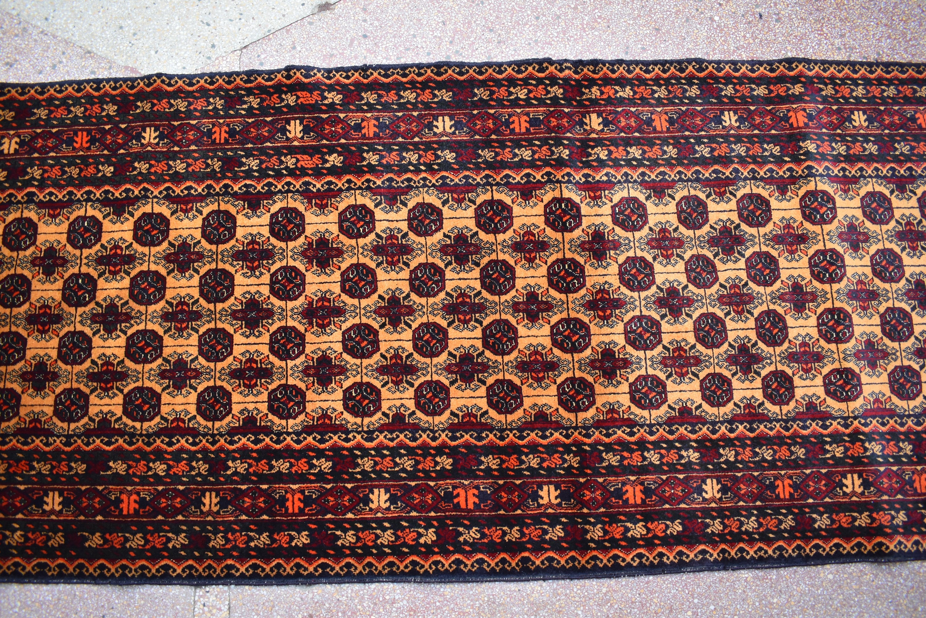 9.0 x 2.9 Afghan Runner Afghan Turkmen Bukhara Rug Runner Handamde Afghan Hallway Runner Oriental Runner Afghan