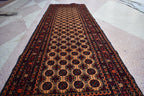 9.0 x 2.9 Afghan Runner Afghan Turkmen Bukhara Rug Runner Handamde Afghan Hallway Runner Oriental Runner Afghan