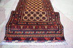 9.0 x 2.9 Afghan Runner Afghan Turkmen Bukhara Rug Runner Handamde Afghan Hallway Runner Oriental Runner Afghan