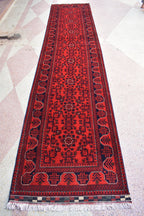 12.11 x 2.9 Ft Long Runner Best Quality TUrkmen Khamyab Khal Mohammadi Bokhara Runner Afghan Handmade Wool Oriental Hallway Runner