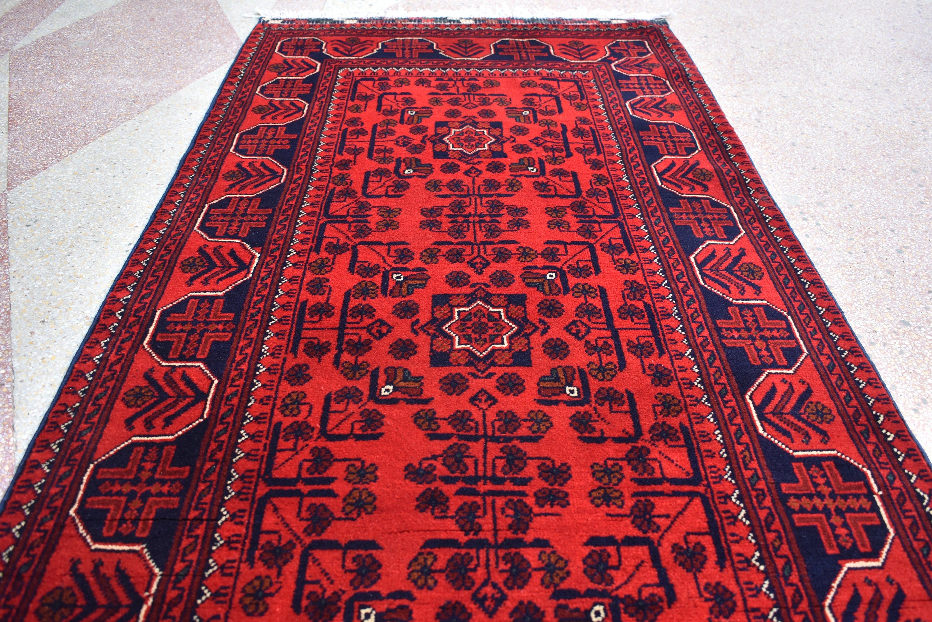 12.11 x 2.9 Ft Long Runner Best Quality TUrkmen Khamyab Khal Mohammadi Bokhara Runner Afghan Handmade Wool Oriental Hallway Runner