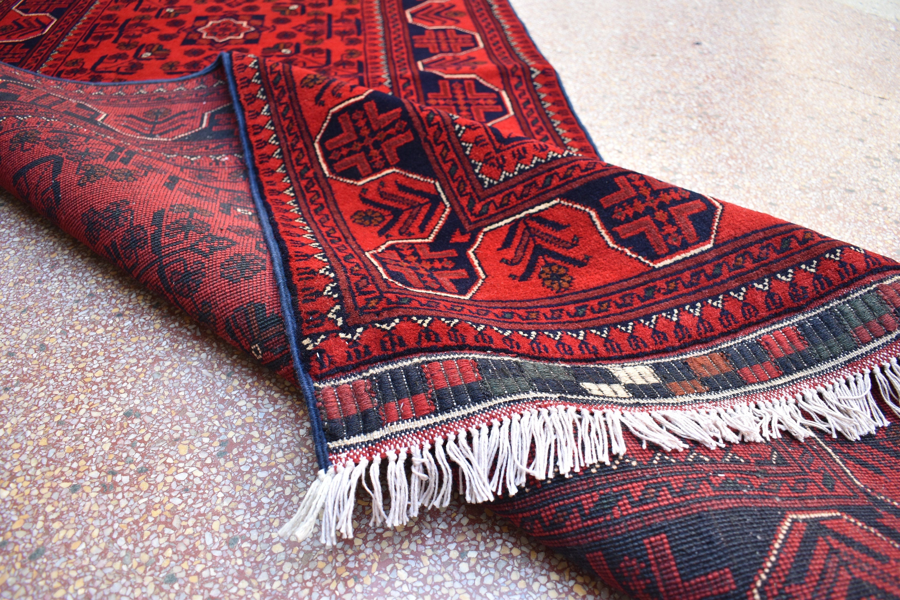 12.11 x 2.9 Ft Long Runner Best Quality TUrkmen Khamyab Khal Mohammadi Bokhara Runner Afghan Handmade Wool Oriental Hallway Runner