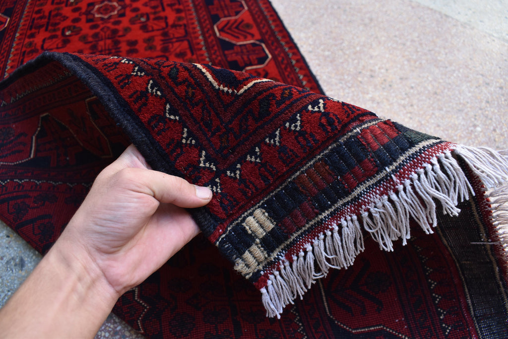 3x13Ft, Long Runner Best Quality Turkmen Khal Mohammadi Bokhara Runner, Afghan Handmade Wool Oriental Hallway Runner, Perfect for Festivals