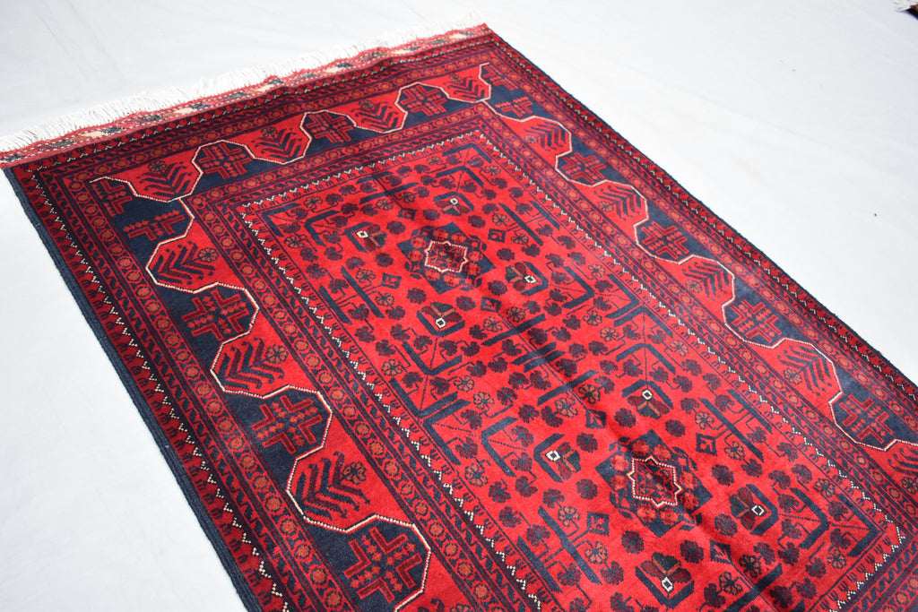 5.2 x 3.5 Ft Bokhara Rug Turkmen 100% Wool Afghan Veg dyes Handmade bukhara Pattern Area rug 5x3 Turkmen Oriental Rug