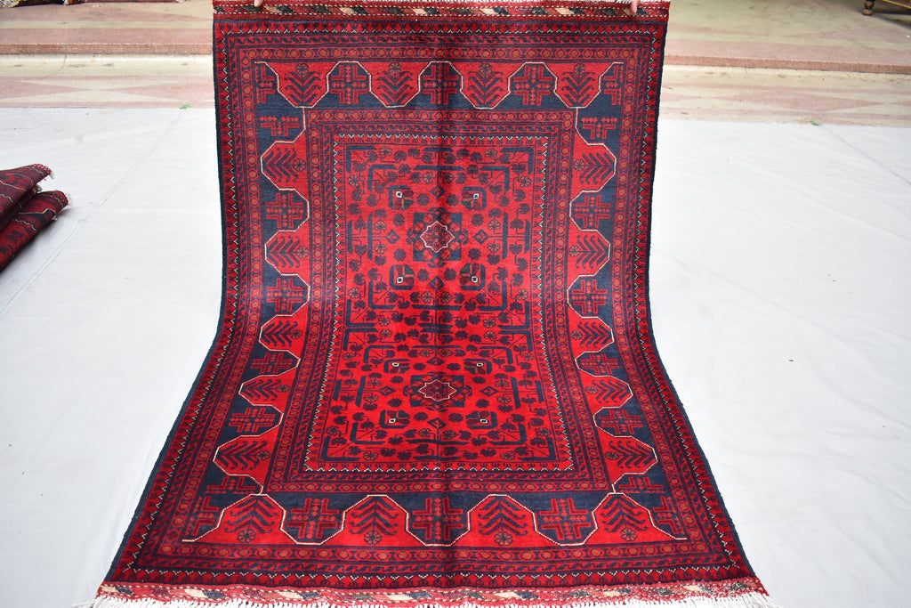 5.2 x 3.5 Ft Bokhara Rug Turkmen 100% Wool Afghan Veg dyes Handmade bukhara Pattern Area rug 5x3 Turkmen Oriental Rug