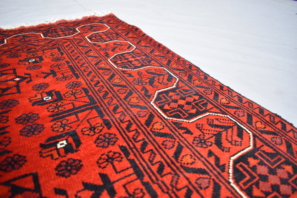 5.1 x 3.2 Ft Aghan Vintage Bokhara Rug Turkmen 100% Wool Afghan Veg dyes Handmade bukhara Pattern Area rug 5x3 Turkmen Oriental Rug