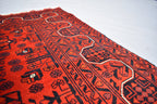 5.1 x 3.2 Ft Aghan Vintage Bokhara Rug Turkmen 100% Wool Afghan Veg dyes Handmade bukhara Pattern Area rug 5x3 Turkmen Oriental Rug