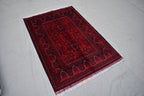 3x5 Bokhara Rug Turkmen 100% Wool Afghan Veg dyes Handmade Bukhara Pattern Turkmen Oriental Rug, Bedroom Rug, Living Room Rug 4.11x3.5 ft