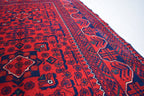 3x5Ft, Bukhara Rug Turkmen 100% Wool Afghan Vegetable dyes Rug, Boho Home Decor, Living Room Rug, Bedroom Rug, Red Rug for home