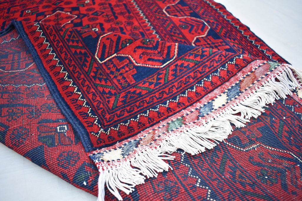 3x5Ft, Bukhara Rug Turkmen 100% Wool Afghan Vegetable dyes Rug, Boho Home Decor, Living Room Rug, Bedroom Rug, Red Rug for home