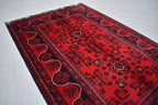 3x5 Handmade Afghan Bukhara Rug, Tribal Wool Rug, Traditional Oriental Bedroom, Living Room Rug. Perfect For Hallway or entryway 5.2x3.4 ft