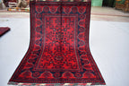 3x5 Handmade Afghan Bukhara Rug, Tribal Wool Rug, Traditional Oriental Bedroom, Living Room Rug. Perfect For Hallway or entryway 5.2x3.4 ft