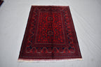 4.10 x 3.3 Ft Bokhara Rug Turkmen 100% Wool Afghan Veg dyes Handmade bukhara Pattern Turkmen Oriental Rug