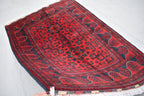 3x5 Red Handwoven Afghan Tribal Bukhara Turkmen Rug, 100% Wool, Nomadic Rug, Small Size Rug for Bedroom, Hallways, Entrance Soft and Durable