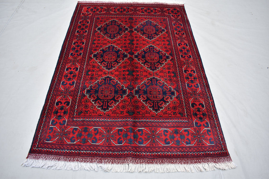 Ft 5.0 x 3.4 Bokhara Rug Turkmen 100% Wool Afghan Veg dyes Handmade bukhara Pattern Turkmen Oriental Rug