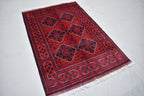 Ft 5.0 x 3.4 Bokhara Rug Turkmen 100% Wool Afghan Veg dyes Handmade bukhara Pattern Turkmen Oriental Rug