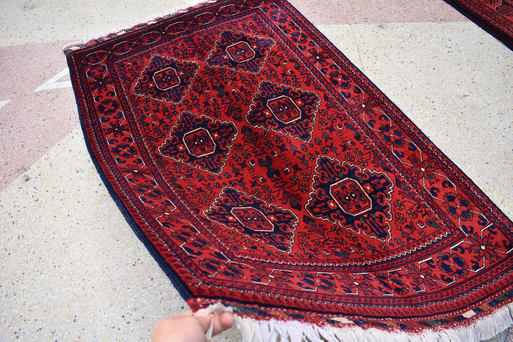 3x6Ft Bukhara Rug Turkmen 100% Wool Afghan Veg dyes Handmade Bukhara Pattern Turkmen Oriental Rug, Rugs For Living Room, Bedroom Rug
