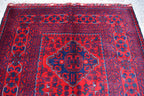 5x3 Bokhara Rug Turkmen 100% Wool Afghan Veg dyes Handmade bukhara Pattern Turkmen Oriental Rug, Rugs For Living Room 4.11x3.6 Ft