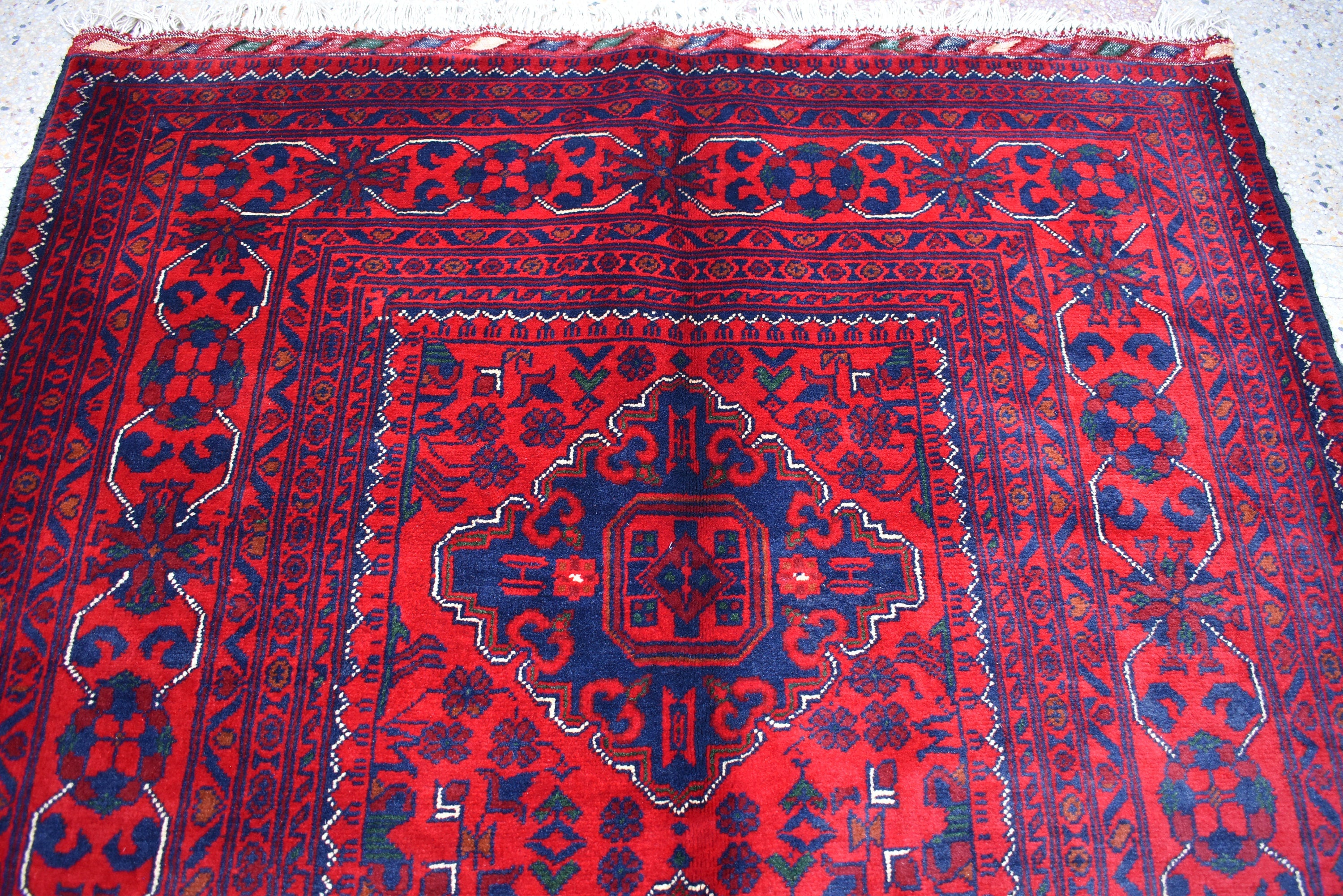 5x3 Bokhara Rug Turkmen 100% Wool Afghan Veg dyes Handmade bukhara Pattern Turkmen Oriental Rug, Rugs For Living Room 4.11x3.6 Ft