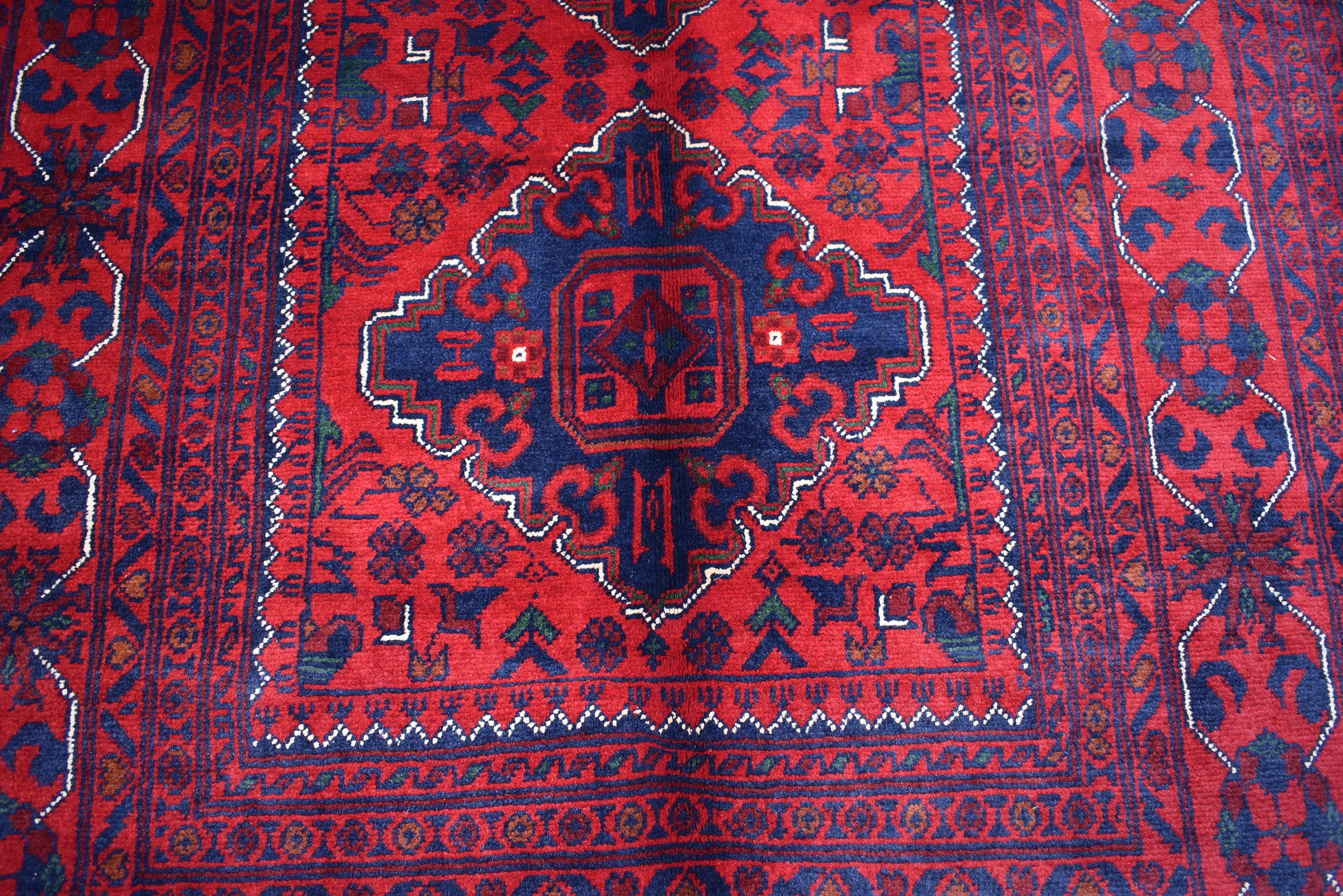5x3 Bokhara Rug Turkmen 100% Wool Afghan Veg dyes Handmade bukhara Pattern Turkmen Oriental Rug, Rugs For Living Room 4.11x3.6 Ft