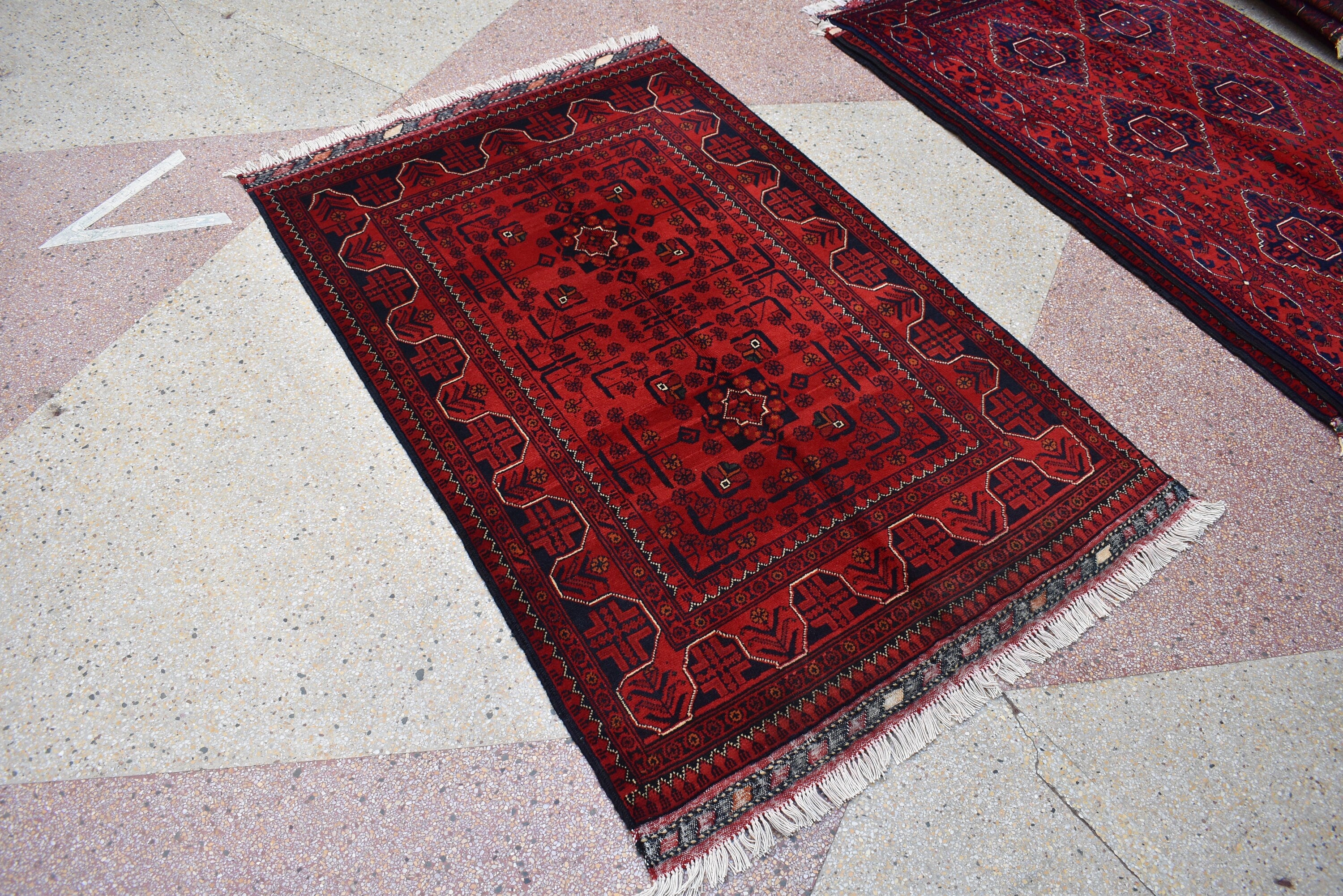 5.5 x 3.4 Ft Bokhara Rug Turkmen 100% Wool Afghan Veg dyes Handmade bukhara Pattern Turkmen Oriental Rug