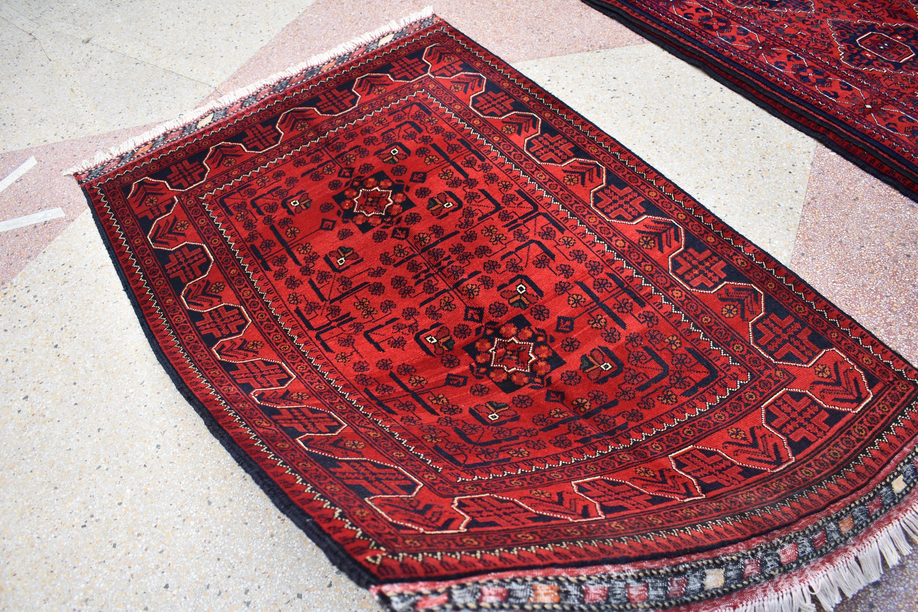 5.5 x 3.4 Ft Bokhara Rug Turkmen 100% Wool Afghan Veg dyes Handmade bukhara Pattern Turkmen Oriental Rug