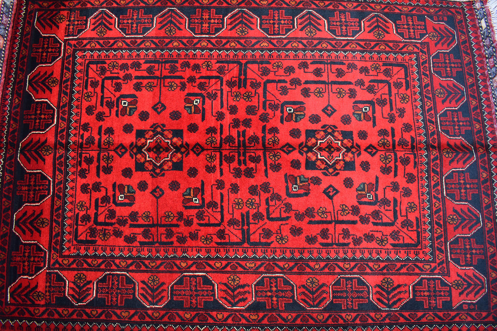 5.3x3.5Ft, Bokhara Rug – Handmade Afghan Turkmen Wool Carpet, Bukhara Pattern, Vegetable Dyed Oriental Area Rug, Small Area Rug, Bedroom Rug