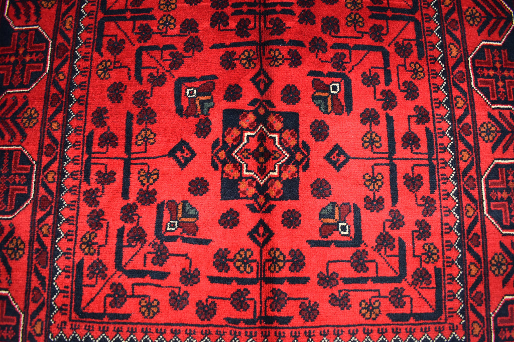 5.3x3.5Ft, Bokhara Rug – Handmade Afghan Turkmen Wool Carpet, Bukhara Pattern, Vegetable Dyed Oriental Area Rug, Small Area Rug, Bedroom Rug