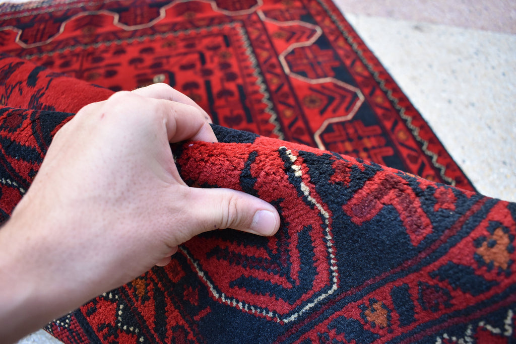 5.3x3.5Ft, Bokhara Rug – Handmade Afghan Turkmen Wool Carpet, Bukhara Pattern, Vegetable Dyed Oriental Area Rug, Small Area Rug, Bedroom Rug