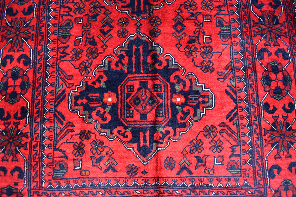 5.0x3.2 Ft Bokhara Rug Turkmen 100% Wool Afghan Veg dyes Handmade Bukhara Pattern Turkmen Oriental Rug, Small Size Rug, Perfect for Bedroom
