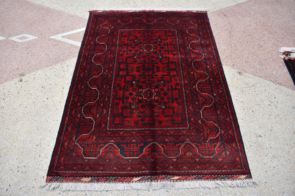 3x5Ft Bokhara Rug Turkmen 100% Wool Afghan Veg dyes Soft Wool Rug, Accent Size Rug, Bedroom Rug, Entrance Rug