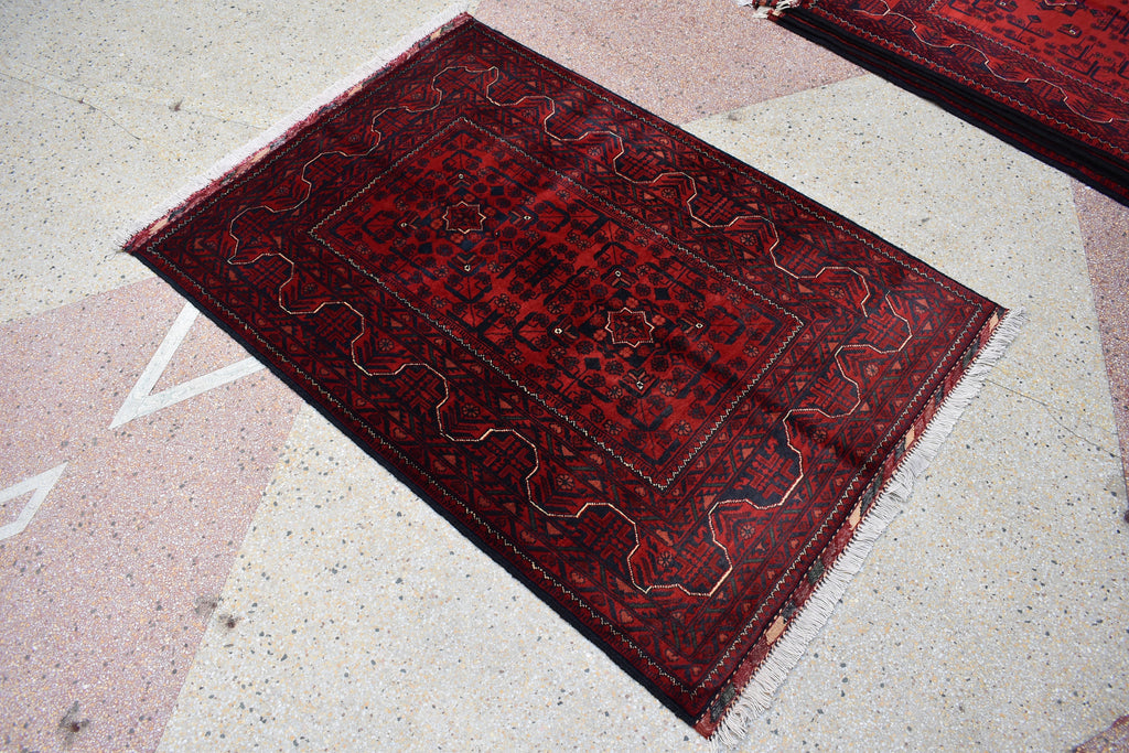 3x5Ft Bokhara Rug Turkmen 100% Wool Afghan Veg dyes Soft Wool Rug, Accent Size Rug, Bedroom Rug, Entrance Rug