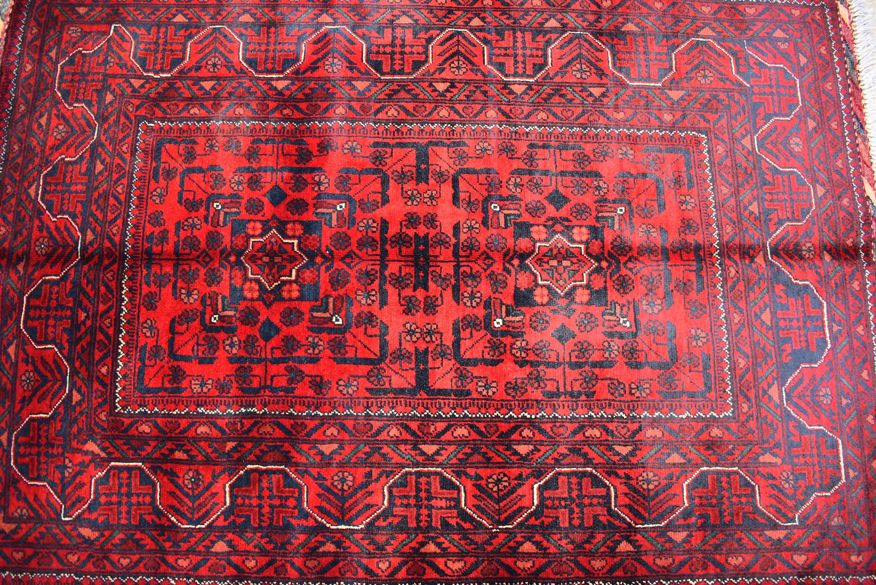 3x5Ft Bokhara Rug Turkmen 100% Wool Afghan Veg dyes Soft Wool Rug, Accent Size Rug, Bedroom Rug, Entrance Rug