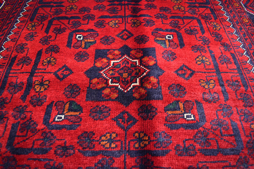 3x5Ft Bokhara Rug Turkmen 100% Wool Afghan Vegetable dyes Handmade bukhara Pattern Turkmen Oriental Rug, Bedroom Rug, Living room rug
