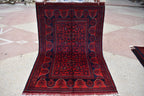 3x5 Bukhara Rug Turkmen 100% Wool Afghan Veg dyes Handmade Bukhara Pattern Turkmen Oriental Rug, Bedroom Rug, Perfect for Office 5.1x3.4 ft